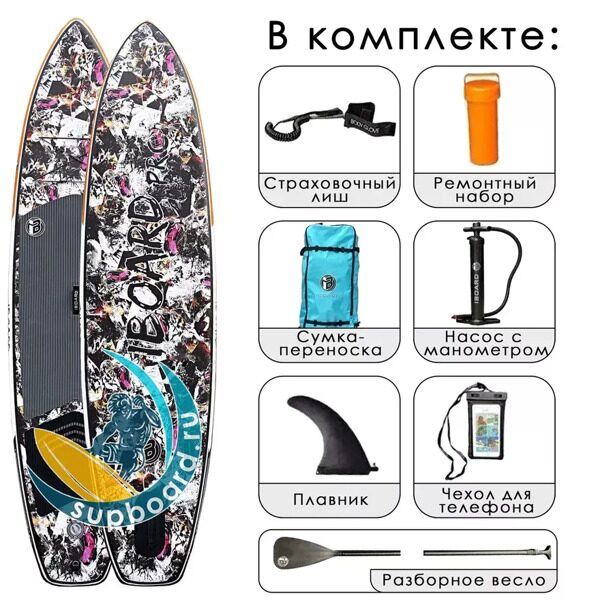 SUP-доска iBoard Pro 11'6 Tiger Black